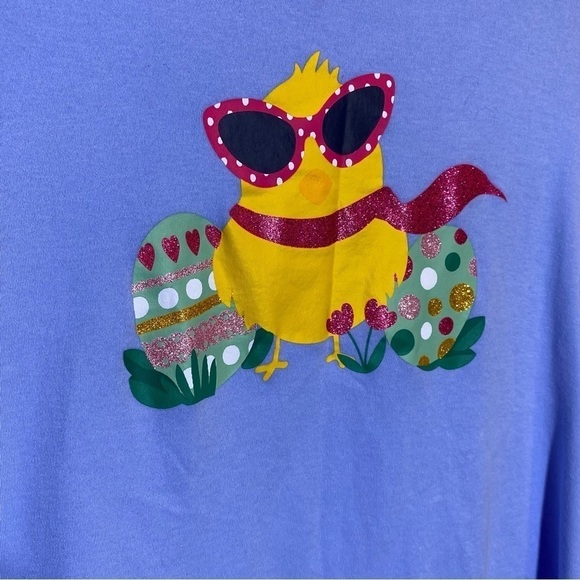 Kim Rogers women's size XL perfectly soft short sleeve Easter chick graphic tee - Picture 3 of 4